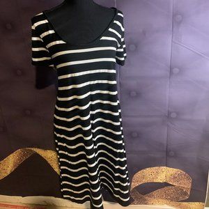 Black and White Striped T-Shirt Dress